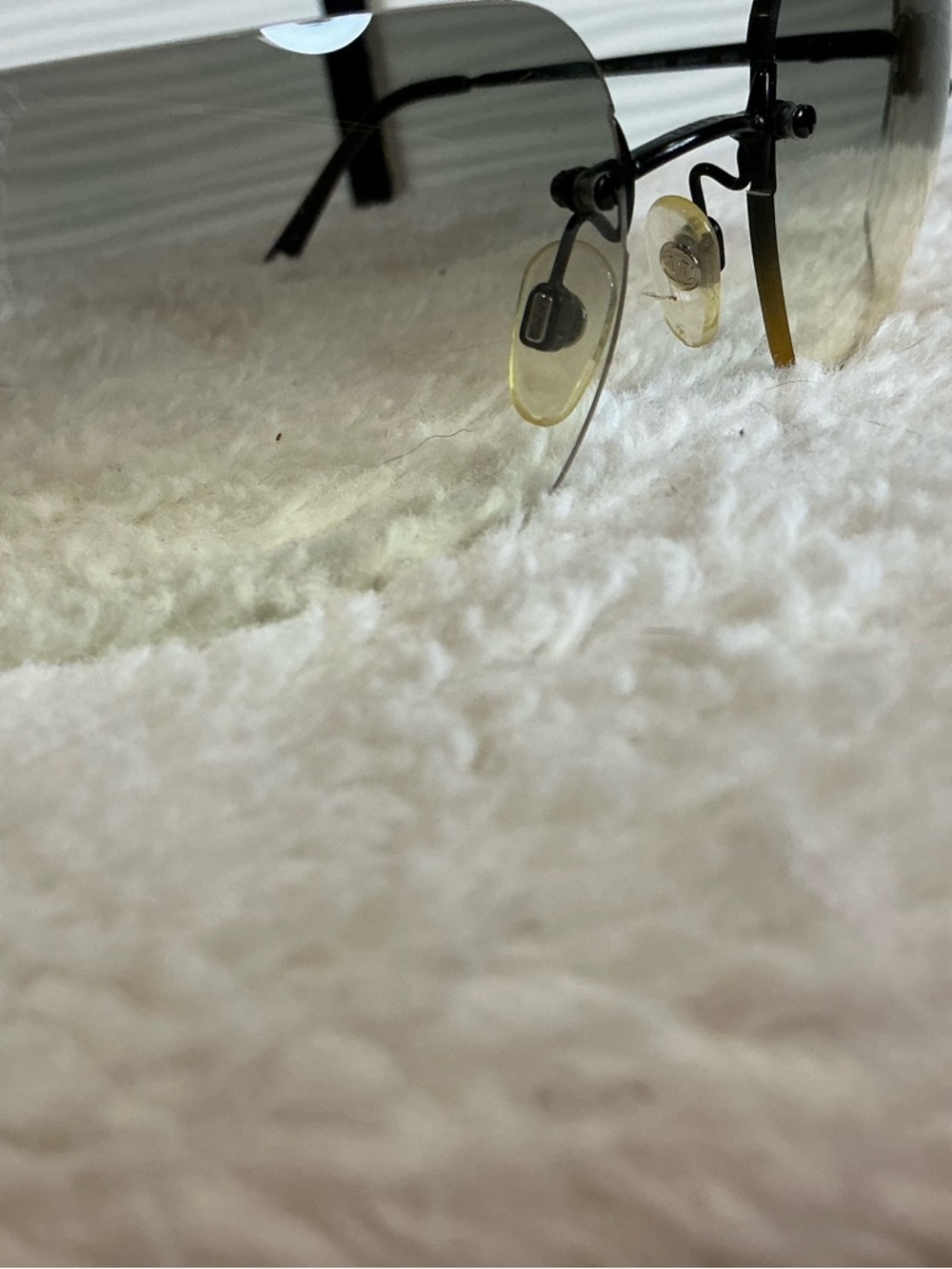 CHANEL Rimless Gradient Sunglasses - Black Frame with Gray-to-Cream Lenses - Picture 5 of 9